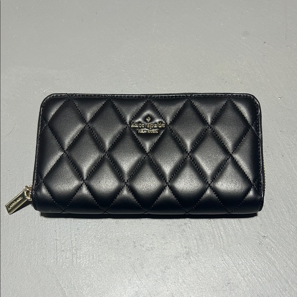 kate spade Handbags - Kate Spade New York Black Diamond Quilted Pattern Leather Wallet
